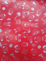 Bobina de Papel Regalo Estucado Dibujos Animales Plata Fondo Rojo 62cms 80m - Imagen 2