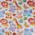 Bobina de Papel Regalo Estucado Brillo Infantil Animales 62cms 80m - Imagen 2