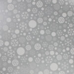 Bobina de Papel Regalo Estucado Brillo Plata Copos Nieve 62cms 80m - Imagen 2